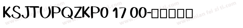 KSJTUPQZKP0 17 00字体转换